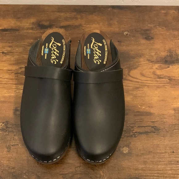 Lotta From Stockholm Shoes Lottas From Stockholm Black Wooden Clog
